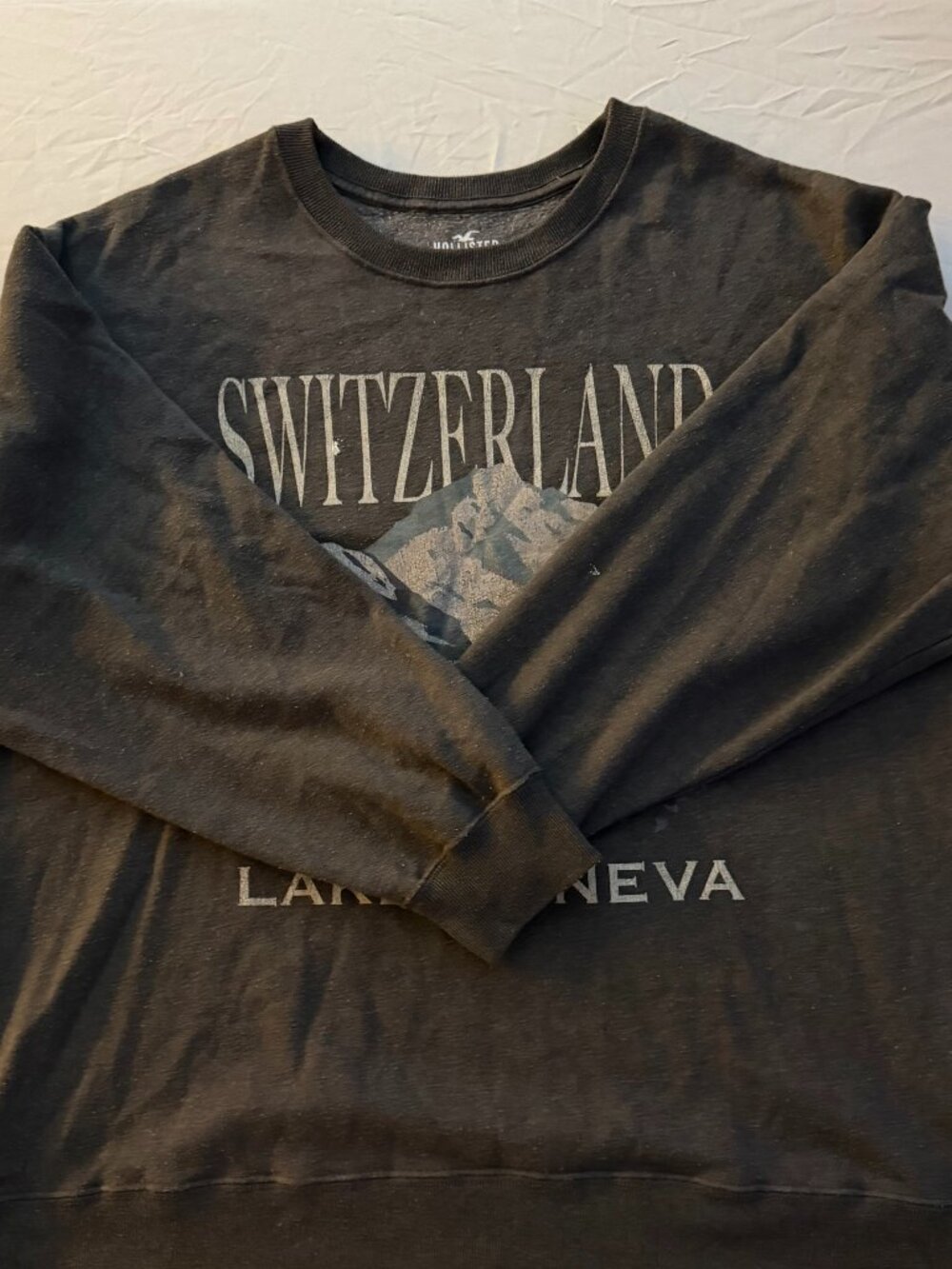 Hollister Switzerland Lake Geneva Graphic Crewneck Sweatshirt